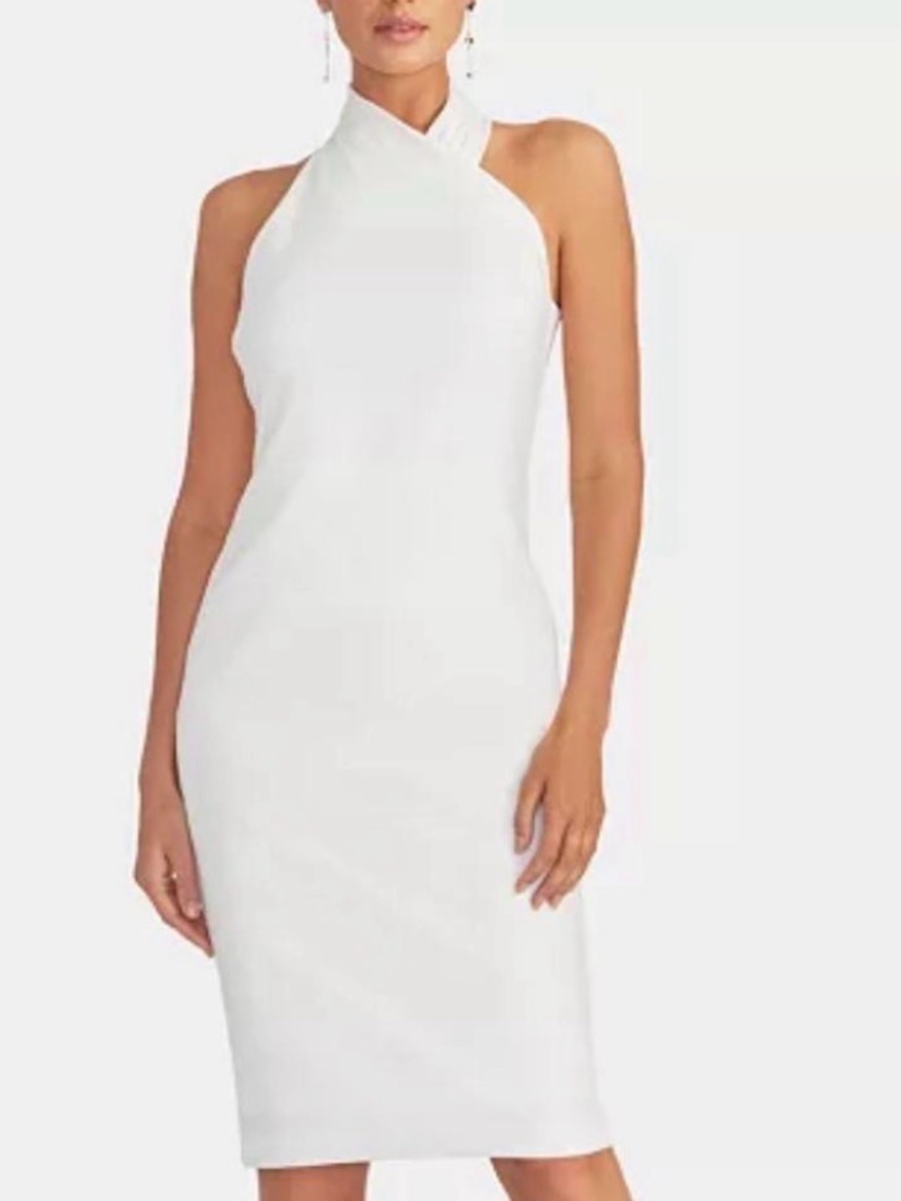 RACHEL Rachel Roy White Halter Midi Bodycon Dress